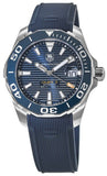 Buy Shop Tag Heuer Aquaracer Calibre 5 Blue Dial Blue Silicone Strap Watch for Men - WAY211C.FT6155 USA Online