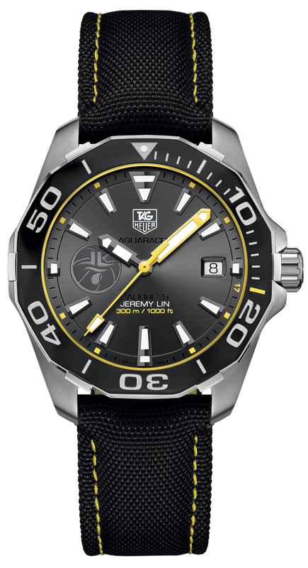 Buy Shop Tag Heuer Aquaracer Jeremy Lin Special Edition Grey Dial Black Nylon Strap Watch for Men - WAY211F.FC6362 USA Online