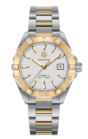 Tag Heuer Aquaracer Automatic White Dial Two Tone Steel Strap Watch for Men - WAY2151.BD0912