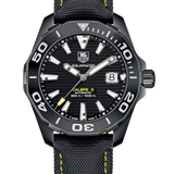 Buy Shop Tag Heuer Aquaracer Calibre 5 Automatic Black Dial Black Nylon Strap Watch for Men - WAY218A.FC6362 USA Online