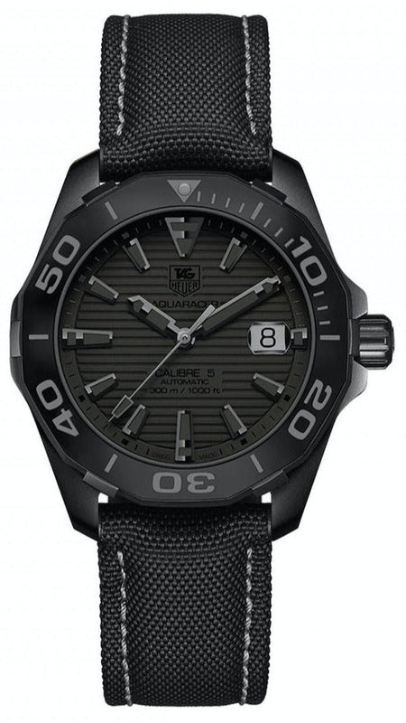 Buy Shop Tag Heuer Aquaracer 300 Swiss Limited Edition Black Dial Black Nylon Strap Watch for Men - WAY218B.FC6364 USA Online