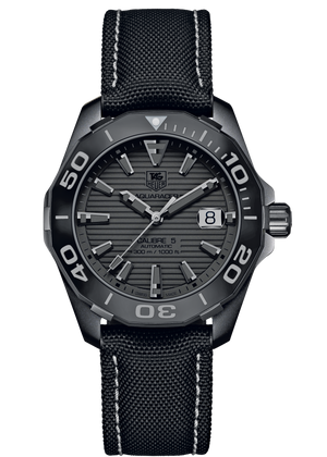 Buy Shop Tag Heuer Aquaracer 300 Swiss Limited Edition Black Dial Black Nylon Strap Watch for Men - WAY218B.FC6364 USA Online