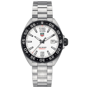 Buy Shop Tag Heuer Formula 1 White Dial Silver Steel Strap Watch for Men - WAZ1111.BA0875 USA Online