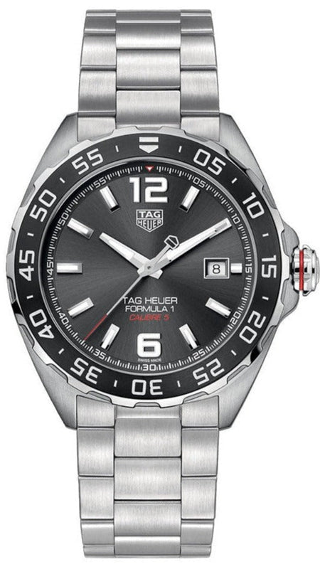 Buy Shop Tag Heuer Formula 1 Calibre 5 Chronograph Anthracite Dial Silver Steel Strap Watch for Men - WAZ2011.BA0842 USA Online