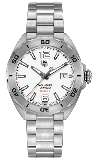 Buy Shop Tag Heuer Formula 1 Calibre 5 Automatic White Dial Silver Steel Strap Watch for Men - WAZ2114.BA0875 USA Online