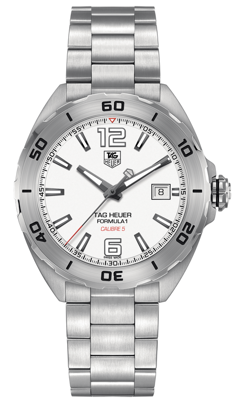 Buy Shop Tag Heuer Formula 1 Calibre 5 Automatic White Dial Silver Steel Strap Watch for Men - WAZ2114.BA0875 USA Online