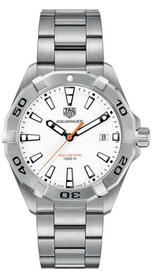 Buy Shop Tag Heuer Aquaracer Quartz White Dial Silver Steel Strap Watch for Men - WBD1111.BA0928 USA Online