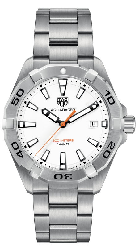 Buy Shop Tag Heuer Aquaracer Quartz White Dial Silver Steel Strap Watch for Men - WBD1111.BA0928 USA Online