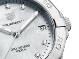 Buy Shop Tag Heuer Aquaracer Diamonds White Mother of Pearl Dial Silver Steel Strap Watch for Women - WBD1314.BA0740 USA Online
