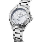 Buy Shop Tag Heuer Aquaracer Diamonds White Mother of Pearl Dial Silver Steel Strap Watch for Women - WBD1314.BA0740 USA Online