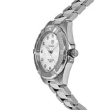 Buy Shop Tag Heuer Aquaracer Diamonds White Mother of Pearl Dial Silver Steel Strap Watch for Women - WBD1314.BA0740 USA Online