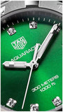 Buy Shop Tag Heuer Aquaracer Diamonds Emerald Green Dial Silver Steel Strap Watch for Women - WBD1316.BA0740 USA Online