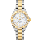 Tag Heuer Aquaracer Diamonds Mother of Pearl Dial Two Tone Steel Strap Watch for Women - WBD1321.BB0320