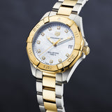 Buy Shop Tag Heuer Aquaracer White Mother of Pearl Dial Two Tone Steel Strap Watch for Women - WBD1322.BB0320 USA Online