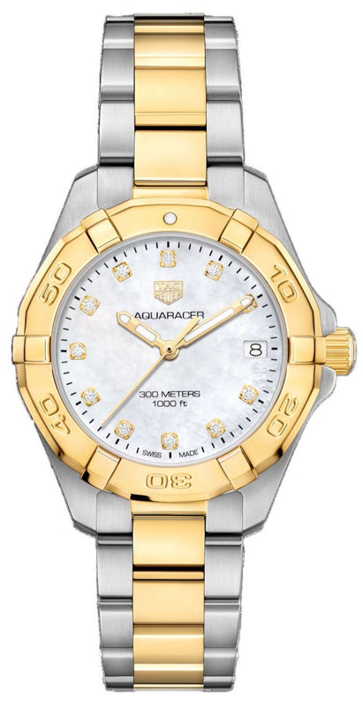 Buy Shop Tag Heuer Aquaracer White Mother of Pearl Dial Watch for Women - WBD1322.BB0320 USA Online