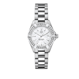 Tag Heuer Aquaracer Diamonds Mother of Pearl White Dial Silver Steel Strap Watch for Women - WBD1413.BA0741