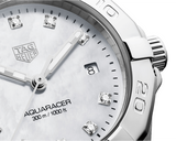 Tag Heuer Aquaracer Diamonds Mother of Pearl Dial Silver Steel Strap Watch for Women - WBD1414.BA0741