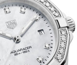 Tag Heuer Aquaracer Diamonds Mother of Pearl White Dial Silver Steel Strap Watch for Women - WBD1415.BA0741