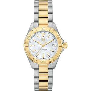 Buy Shop Tag Heuer Aquaracer Diamonds Mother of Pearl Dial Two Tone Steel Strap Watch for Men - WBD1422.BB0321 USA Online
