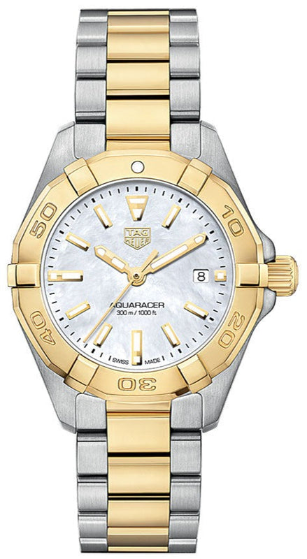 Buy Shop Tag Heuer Aquaracer Mother of Pearl Dial Two Tone Steel Strap Watch for Men - WBD1420.BB0321 USA Online