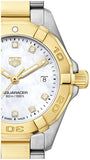Buy Shop Tag Heuer Aquaracer Diamonds Mother of Pearl Dial Two Tone Steel Strap Watch for Men - WBD1422.BB0321 USA Online