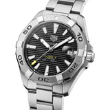 Tag Heuer Aquaracer Automatic Caliber 5 Black Dial Silver Steel Strap Watch for Men - WBD2110.BA0928