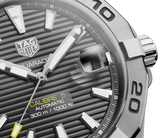 Tag Heuer Aquaracer Calibre 5 Grey Dial Silver Steel Strap Watch for Men - WBD2113.BA0928