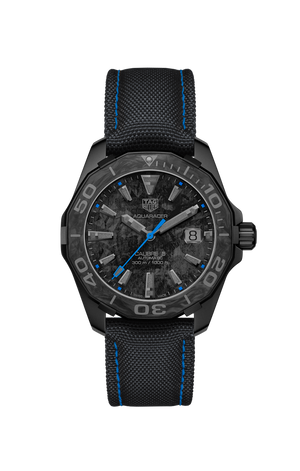 Buy Shop Tag Heuer Aquaracer Calibre 5 Black Nylon Strap Carbon Dial Watch for Men - WBD218C.FC6447 USA Online