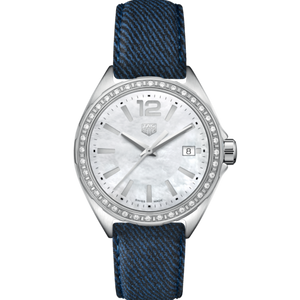 Buy Shop Tag Heuer Formula 1 Quartz Diamonds Mother of Pearl Dial Blue Leather Strap Watch for Women - WBJ131A.FC8251 USA Online
