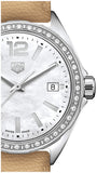 Buy Shop Tag Heuer Formula 1 Quartz Diamonds Mother of Pearl Dial Beige Leather Strap Watch for Women - WBJ131A.FC8254 USA Online