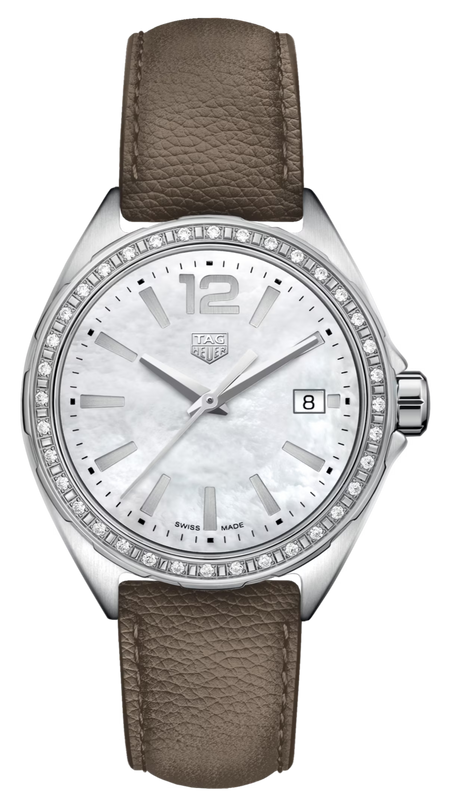 Buy Shop Tag Heuer Formula 1 Quartz Mother of Pearl Dial Brown Leather Strap Watch for Women - WBJ131A.FC8255 USA Online