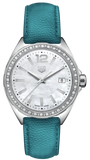 Buy Shop Tag Heuer Formula 1 Quartz Diamonds Mother of Pearl Dial Blue Leather Strap Watch for Women - WBJ131A.FC8256 USA Online