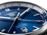 Buy Shop Tag Heuer Carrera Twin Time Blue Dial Silver Steel Strap Watch for Men - WBN201A.BA0640 USA Online