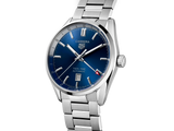 Buy Shop Tag Heuer Carrera Twin Time Blue Dial Silver Steel Strap Watch for Men - WBN201A.BA0640 USA Online