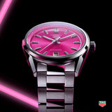 Buy Shop Tag Heuer Carrera Date Automatic 18K Pink Dial Silver Steel Strap Watch for Women - WBN2313.BA0001 USA Online