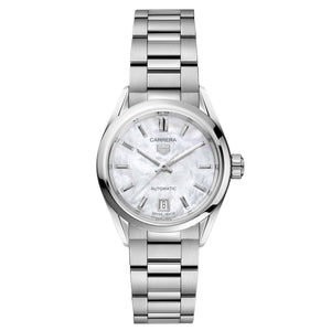 Buy Shop Tag Heuer Carrera Mother of Pearl Dial Silver Steel Strap Watch for Women - WBN2410.BA0621 USA Online