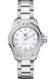 Buy Shop Tag Heuer Aquaracer Professional 200 Quartz Diamond Mother of Pearl Dial Silver Steel Strap Watch for Women - WBP1417.BA0622 USA Online