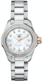 Buy Shop Tag Heuer Aquaracer Professional 200 Quartz Diamonds White Dial Silver Steel Strap Watch for Women - WBP1450.BA0622 USA Online