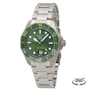 Buy Shop Tag Heuer Aquaracer Professional 300 Automatic Green Dial Silver Steel Strap Watch for Men - WBP208B.BF0631 USA Online