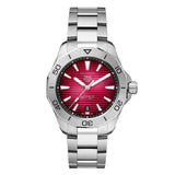Buy Shop Tag Heuer Aquaracer Professional 200 Automatic Red Dial Silver Steel Strap Watch for Men - WBP2114.BA0627 USA Online