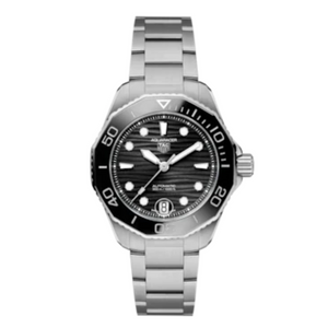 Buy Shop Tag Heuer Aquaracer Professional 300 Automatic Black Dial Silver Steel Strap Watch for Women - WBP231D.BA0626 USA Online