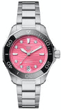 Buy Shop Tag Heuer Aquaracer Professional 300 Automatic Diamonds Pink Dial Silver Steel Strap Watch for Women - WBP231J.BA0618 USA Online
