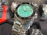 Buy Shop Tag Heuer Aquaracer Professional 300 Automatic Diamonds Green Dial Silver Steel Strap Watch for Women - WBP231K.BA0618 USA Online
