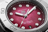Buy Shop Tag Heuer Aquaracer Professional 200 Automatic Diamond Ruby Red Dial Silver Steel Strap Watch for Women - WBP2414.BA0622 USA Online