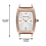 Buy Shop Emporio Armani Gianni T Bar Quartz Crystals White Dial Rose Gold Steel Strap Watch For Women - AR11406 USA Online