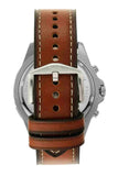 Buy Shop Fossil Garrett Chronograph Blue Dial Brown Leather Strap Watch for Men - FS5625 USA Online