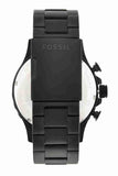 Buy Shop Fossil Nate Chrongraph Ion Plated Black Dial Black Steel Strap Watch for Men - JR1356 USA Online