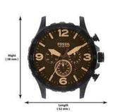 Buy Shop Fossil Nate Chronograph Brown Dial Brown Leather Strap Watch for Men - JR1487 USA Online