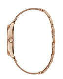 Buy Shop Guess Tri Glitz Quartz Diamonds Rose Gold Dial Rose Gold Mesh Bracelet Watch For Women - W1142L4 USA Online