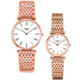 Longines La Grande Classique White Dial Rose Gold Mesh Bracelet Watch for Women - L4.209.1.91.8